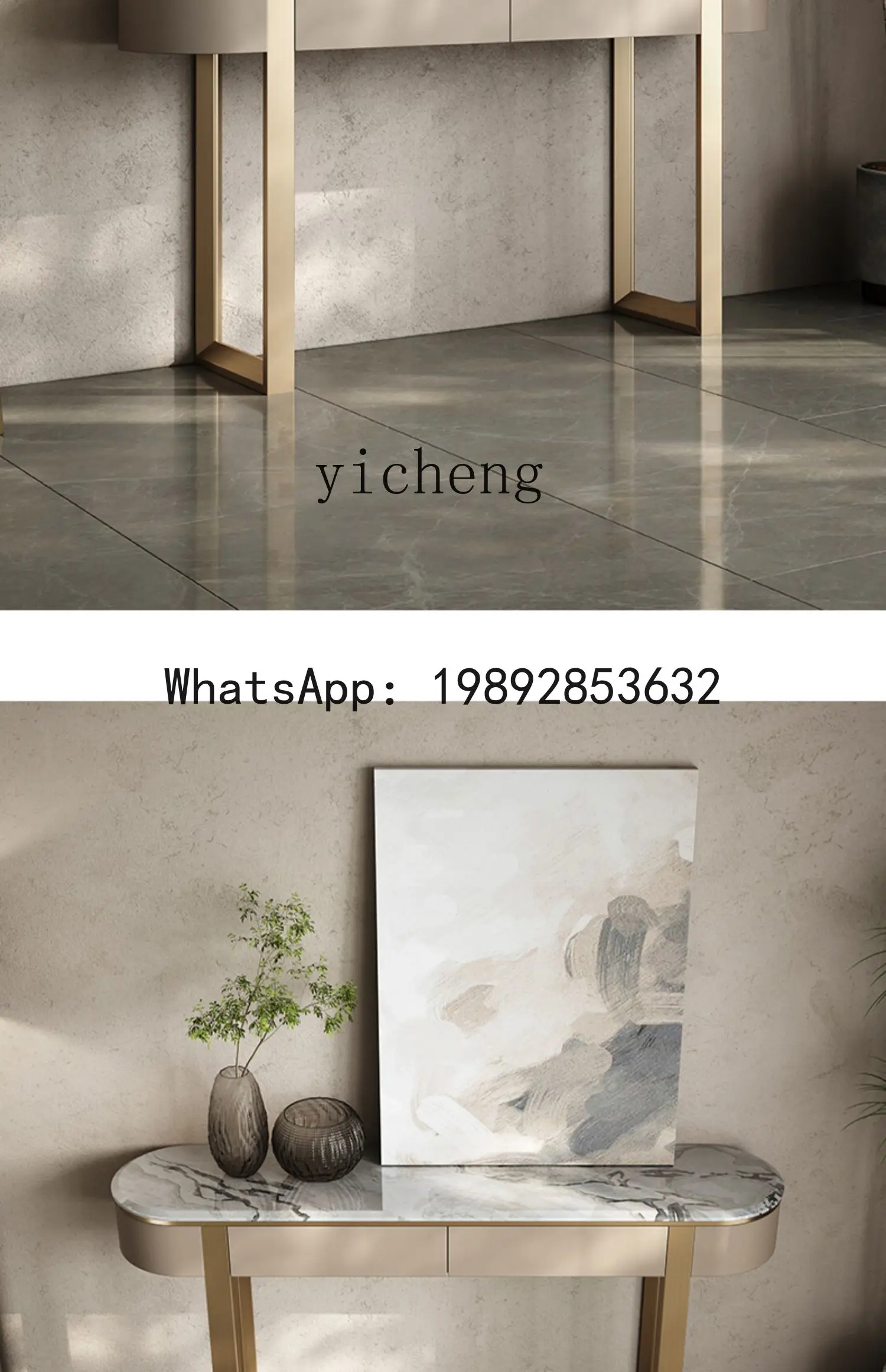 ABC  marble entrance high-end living room corridor against the wall rock slab entrance decorative cabinet