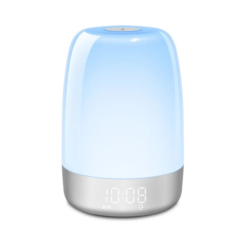 K-star New Alarm Clock Wake-up Light Simulates Natural Sunrise Bedside Light LED Colorful Ambient Night Light Hot Sale 2024