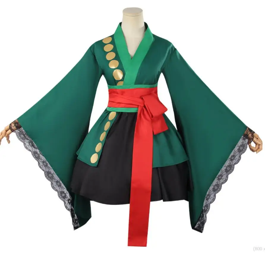 Anime Womens Roronoa Zoro Cosplay Girdle Costume Belt Halloween Maid Dress Waist Belt Uniform Female Outfit Kimono