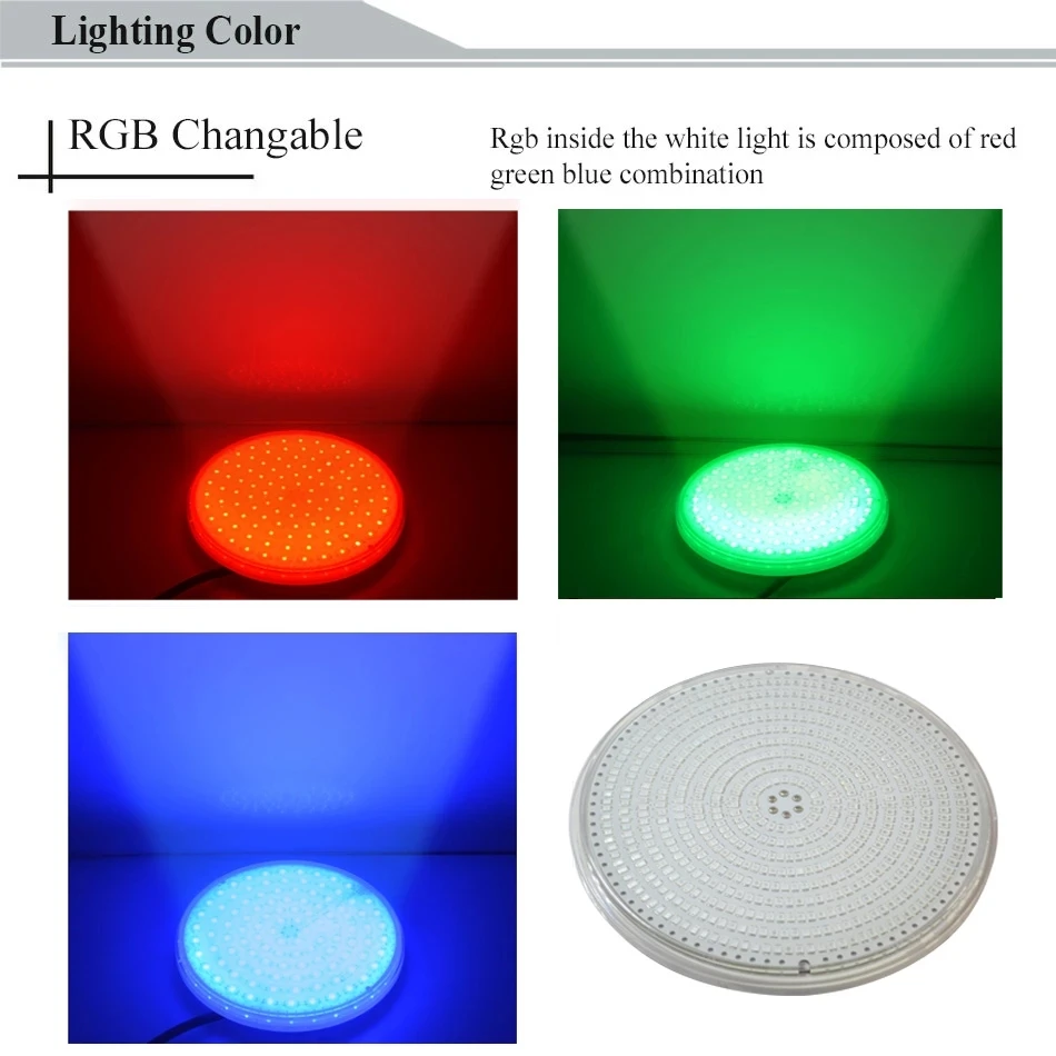 25 واط RGB LED ضوء حمام السباحة/المسبح 30 واط 35 واط 45 واط 55 واط الراتنج شغل تحت الماء بركة الإضاءة IP68 متعدد الألوان LED أضواء تحت الماء