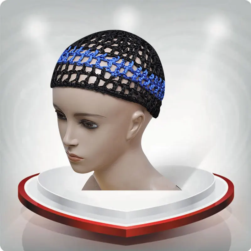 Cappello musulmano Cappelli da donna fatti a mano africani a linea cava Cappelli da preghiera colorati da donna a tesa piatta