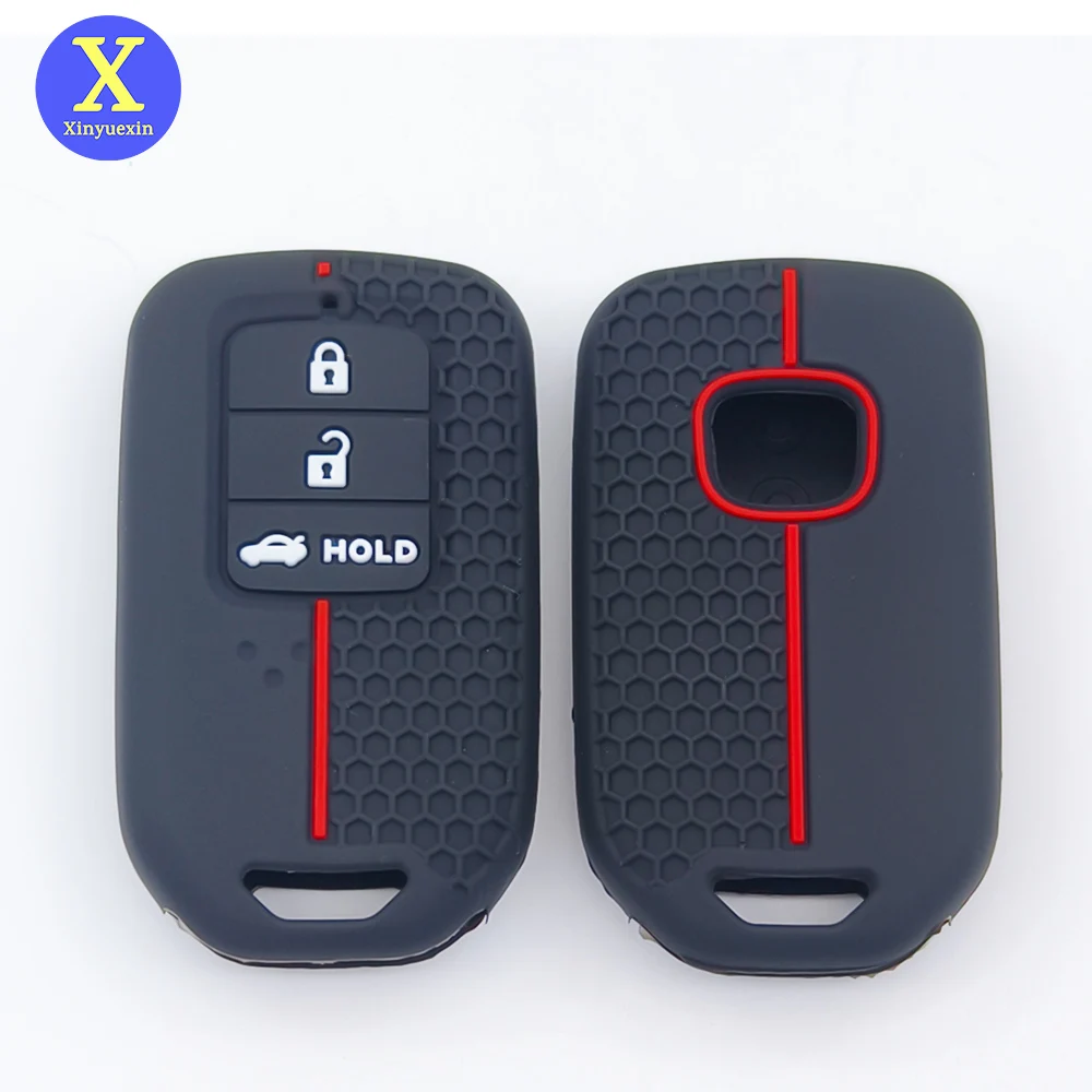 

Xinyuexin Silicone Case Cover Holder for Honda Fit Jade Crider Remote Smart Key Shell 3 Button Protection Car Accessory 2pcs/lot