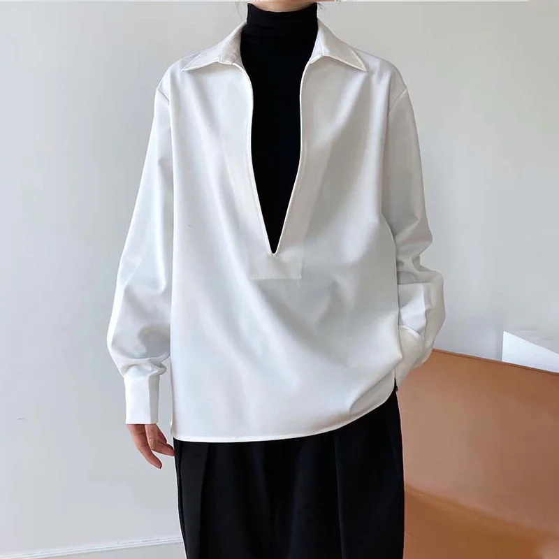 Streetwear Fashionable Trend Casual Solid Thin Button V-neck Hipster Creative Comfortable Women's Clothing 2022 Autumn Winter