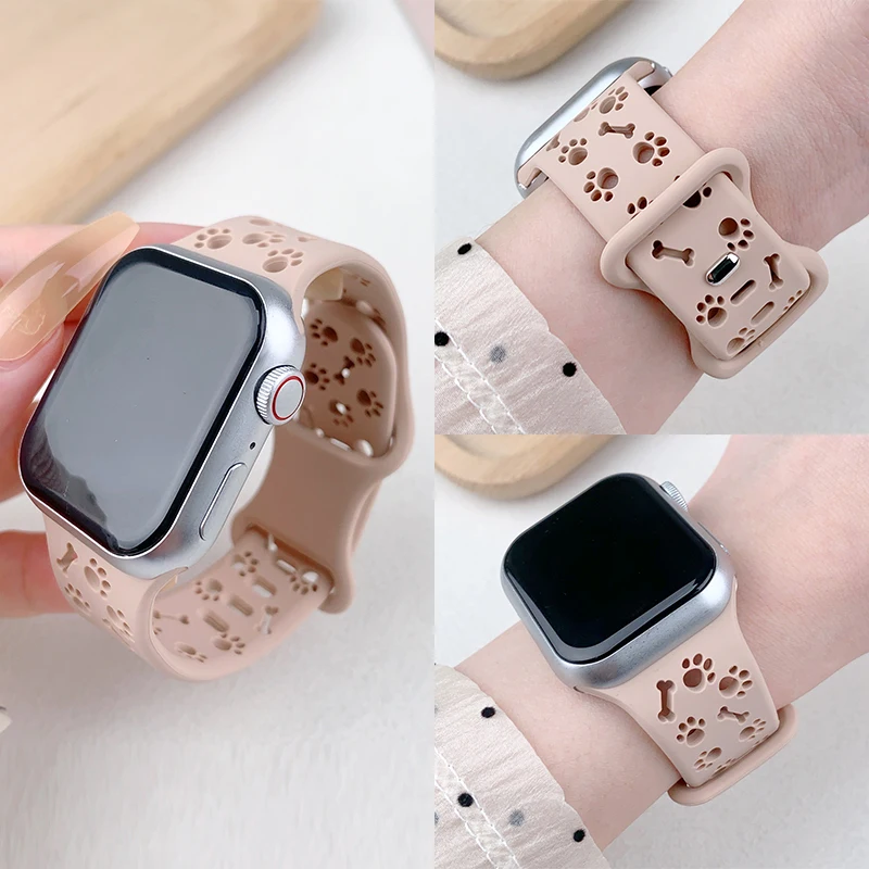 Dog Paw Silicone Strap for Apple Watch Band 49 46mm 45 44 41mm 40 38mm Correa Bracelet for Series 11 10 9 8 7 6 5 4 3 SE Ultra3 - view 5