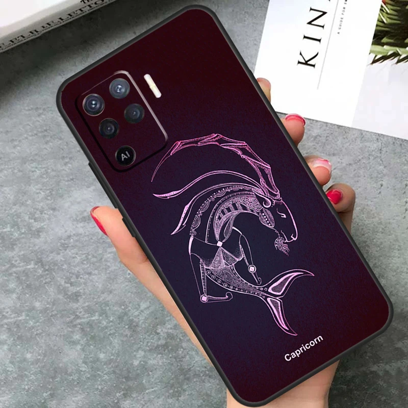 Zodiac Sign Case Cover For OPPO A78 A98 A15 A17 A54 A74 A94 A77 A52 A72 A5 A9 A53 A16 A76 A96 A54s A57s