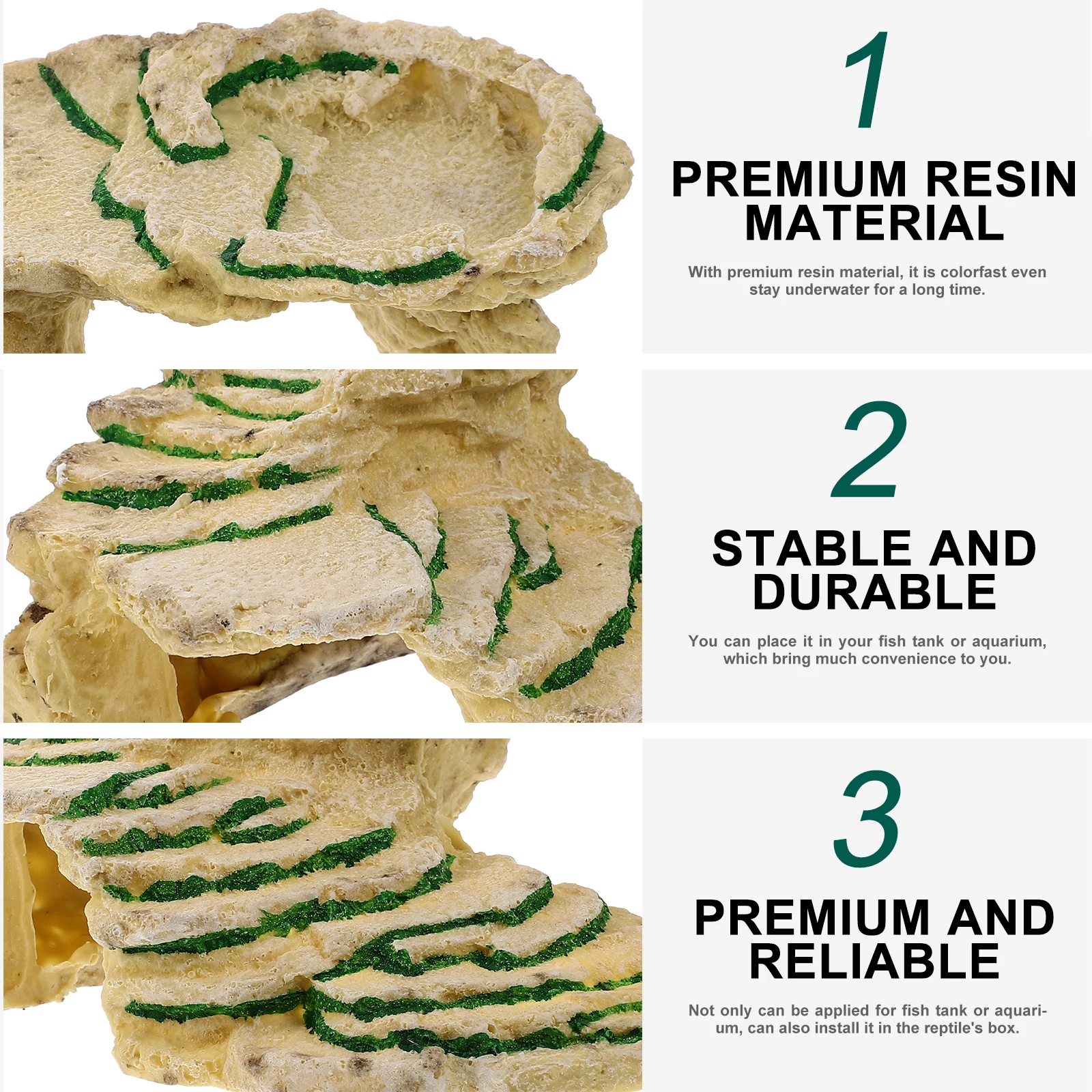 

Resin Basking Platform For Turtle Tortoise Habitat Vivarium Decoration Reptile Hiding Cave Simulated Turtle Ramp Desktop