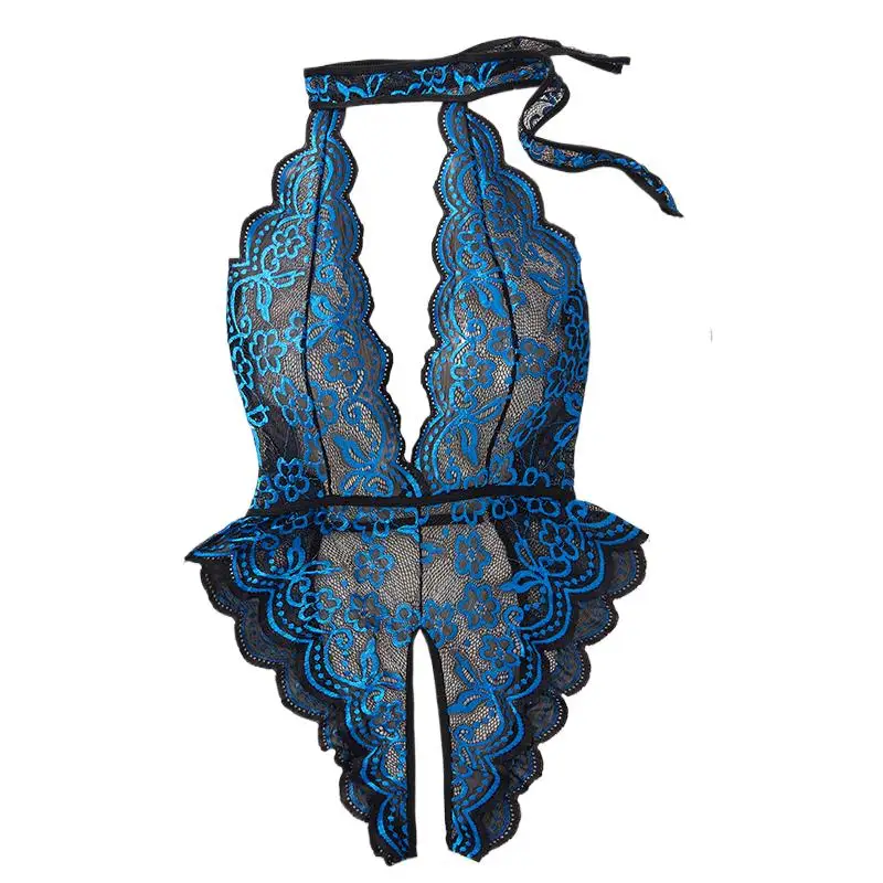 

Transparent Women's Open Crotch Backless Temptation Jumpsuit Exotic Deep V Hollow Bodysuit Crotchless Lingerie Erotic Costumes