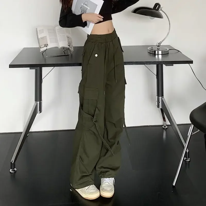 Mopping Pants Women Streetwear Harajuku Retro American Style Hipster Baggy Aesthetic Trousers Vintage High Waist Mujer New