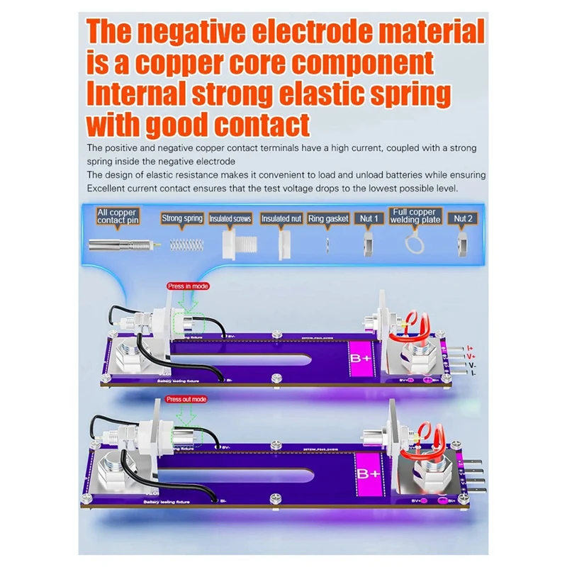 WCS-20A 4 Wバッテリーテストスタンド,18650内部抵抗容量テスター,電流電圧計,検出ボックス,固定具,新品