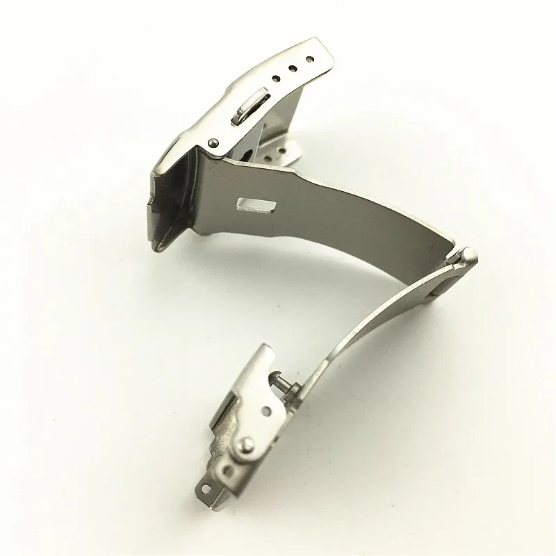Stainless Steel Folding Buckle for SEIKO Watch Band 16 18 20 22 24 26mm Double Push Button Clasp for Citizen Silver Accessories
