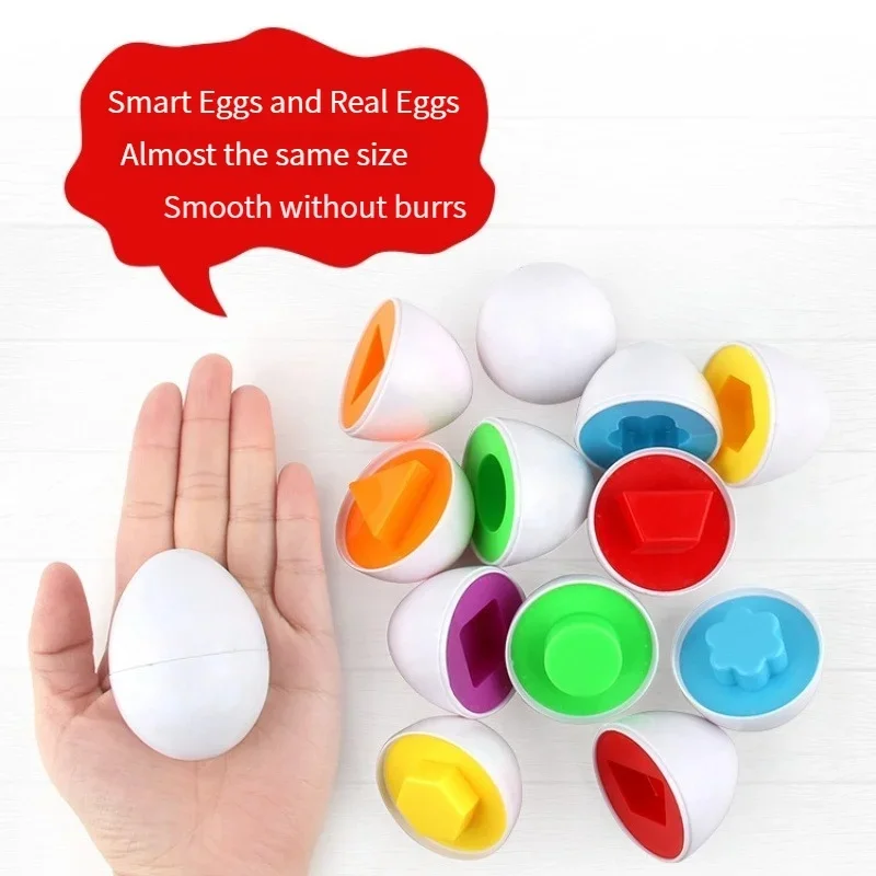 12 Matching Eggs Sensory Baby Toys Easter Eggs Chicken Colors Shapes Sorter Learning Educational Toy For Kids Gifts
