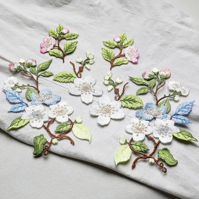 Eleganter Blumen-Stickerei-Aufnäher, 1 Stück, zum Aufbügeln oder Annähen, für Kleidung, Taschen, kreative Dekoration – Detail 11