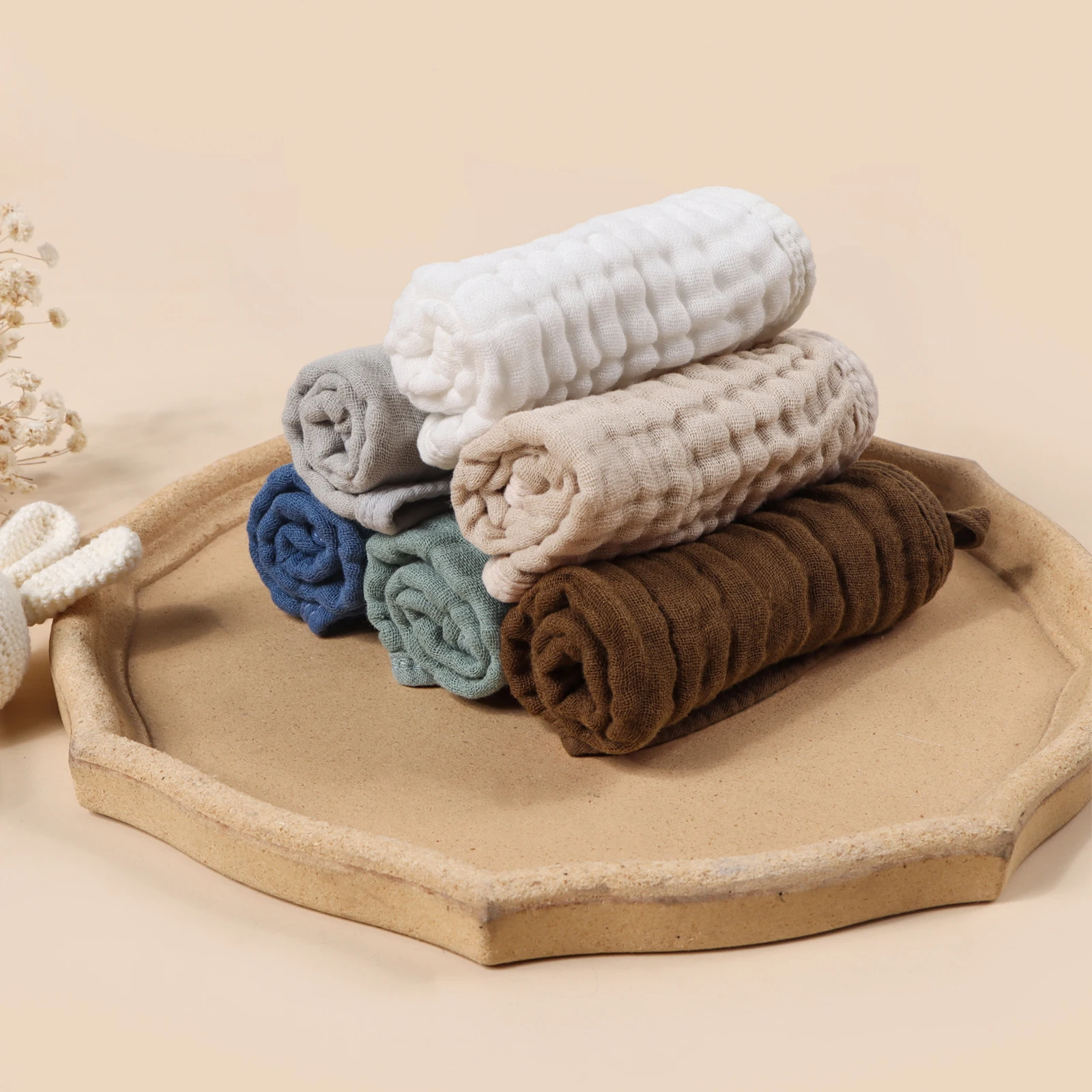 

4 шт., детское мягкое 6-слойное марлевое подвесное веревочное полотенце, детский носовой платок для ежедневного использования, детское многофункциональное квадратное полотенце, подарочный набор для новорожденных