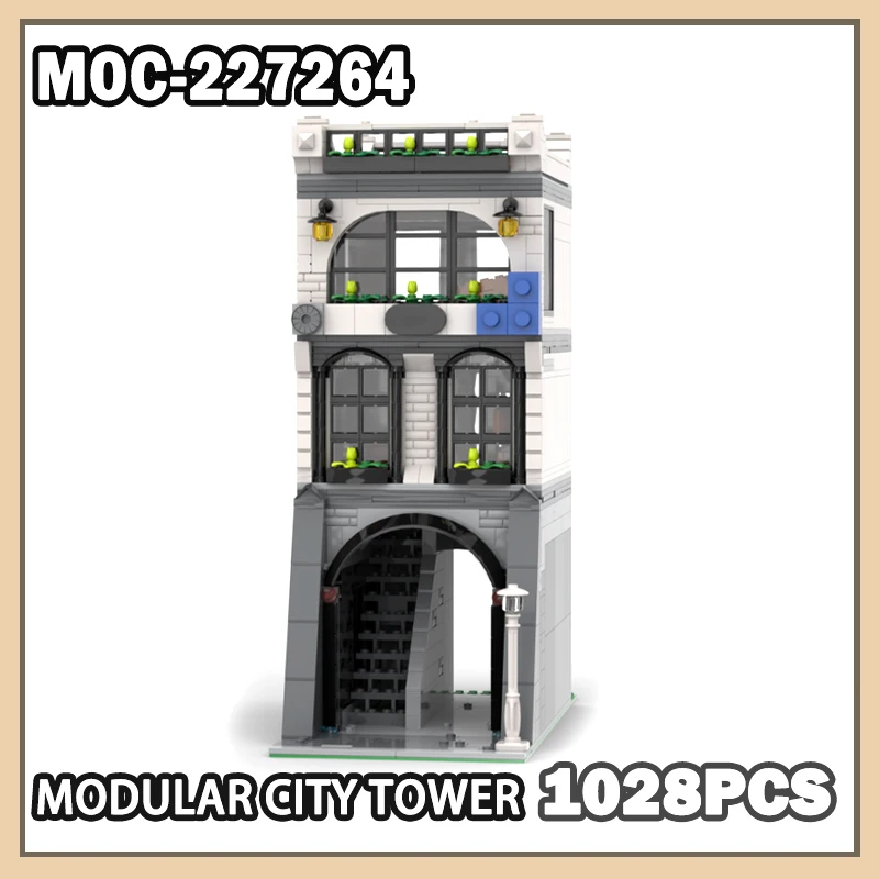 

1028PCS MOC-227264 Modular City Tower Building Block Model Stress-Relief Brick Set Creative Gifts Desktop Decoration