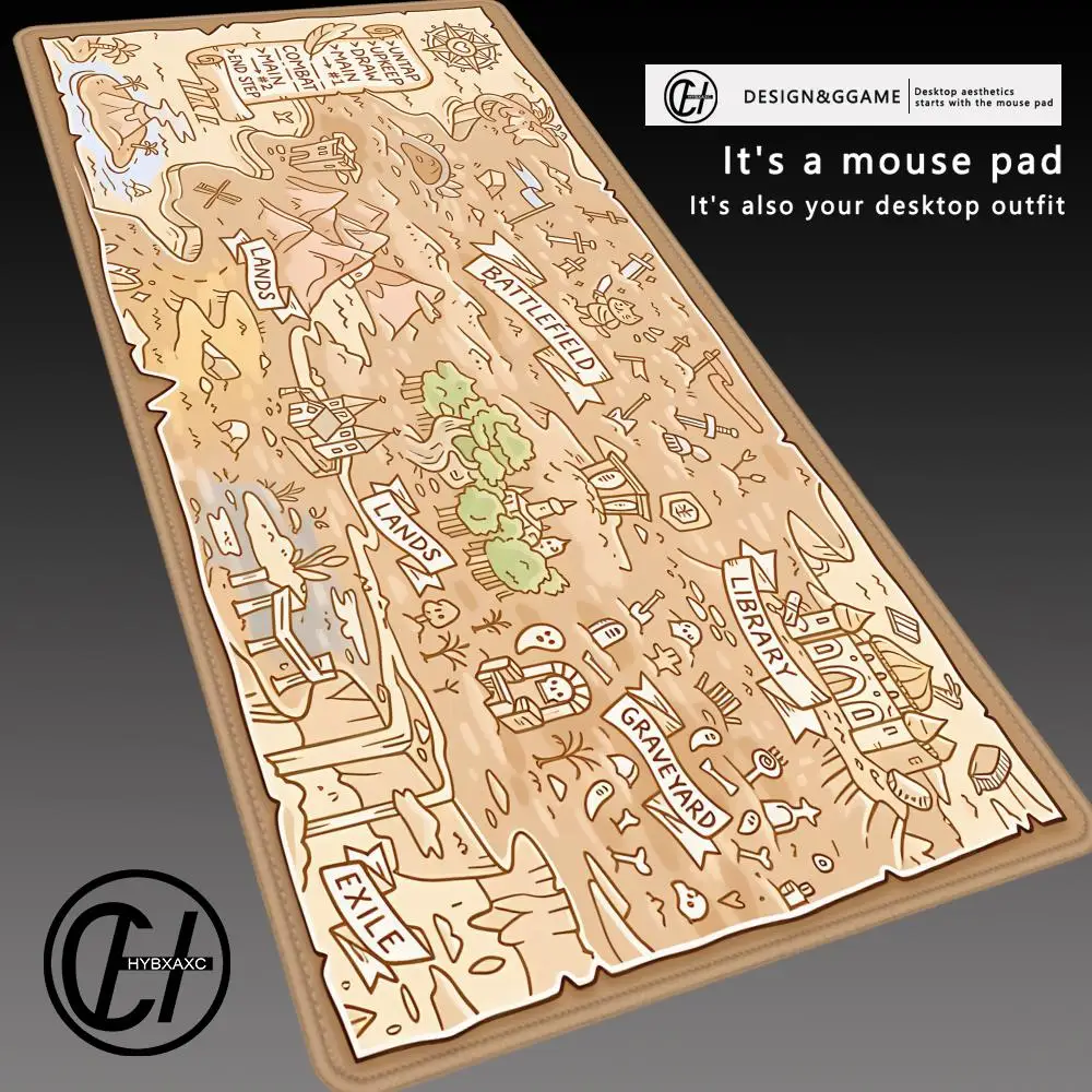 

Treasure Map Magic Party Game Mat Durable Rubber for MTG&TCG Games 30X60cm Mouse Pad Offices Desk Mats Friendly Design
