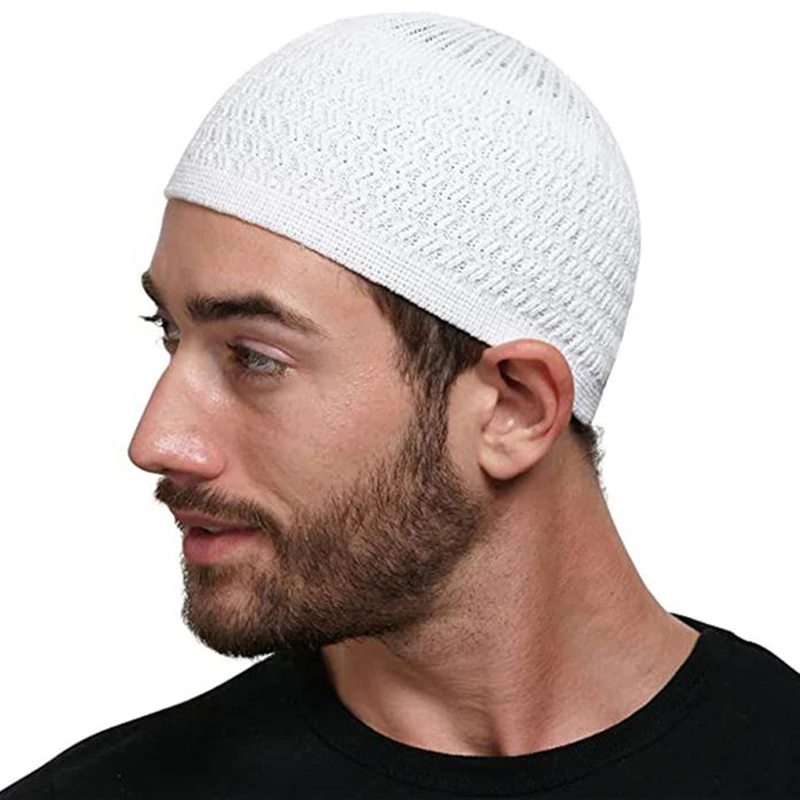 Gorros de oración musulmanes de punto casuales para hombres y mujeres, gorro cálido de invierno, Ramadán islámico, 1 unidad