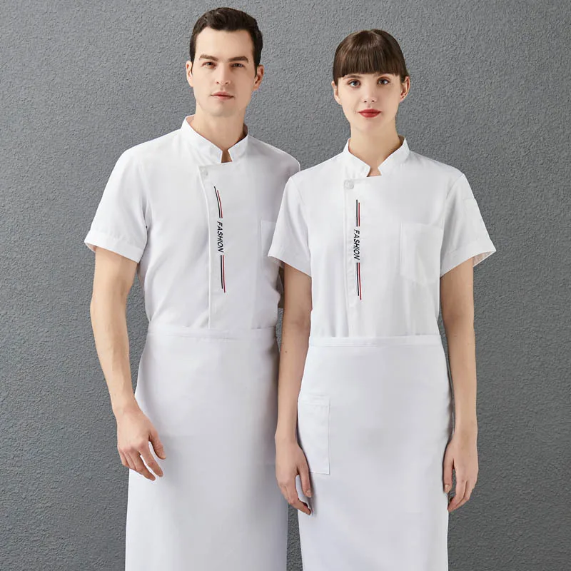 

Chef Overalls Men's Long Sleeve Work Baking Kitchen Clothes Customized Catering Hotel Restaurant Clothing Short