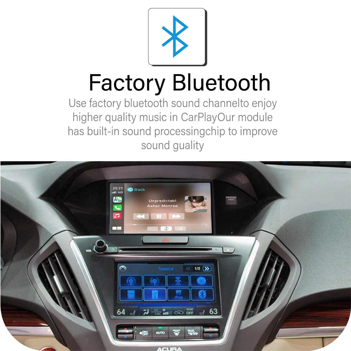 Wireless Apple Carplay For Acura MDX RDX TLX ILX RLX 2014-2018 Android Auto Support Rear Camera Mirror Link AirPlay Radio Player