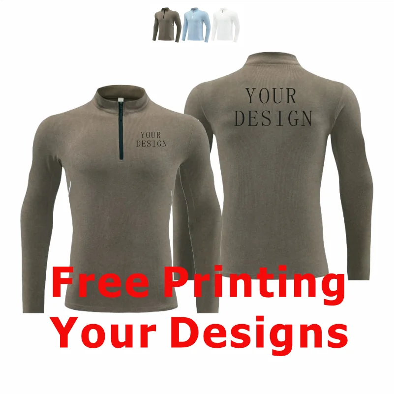 

Bodybuilding Long SleevesT Shirt Men Sportswear Running Elastic Tops Tee Athletic Gym Workout Shirts Free Printing Your Designs