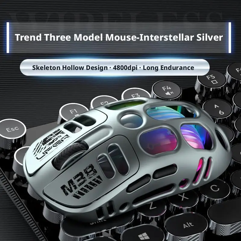 

Беспроводная полая мышь для киберспортивных игр, двойной/трехрежимный скелет, легкий, с низкой задержкой, эргономичный, для киберспорта, пользовательский RGB-ПК D G1S3