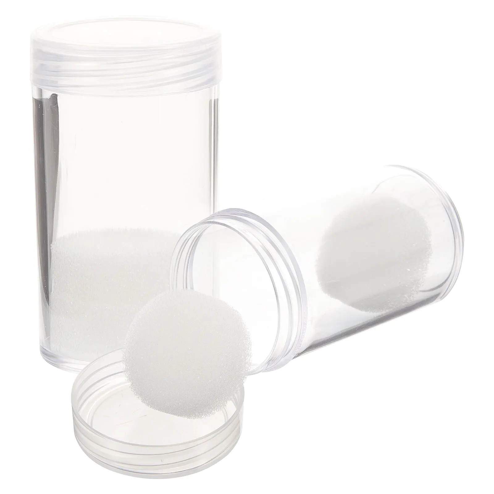 2 Pcs Tubes Plastic Holders 30mm Clear Storage Containers Collectors Dollar ganizer Key Safe Coin Storage Holder Box