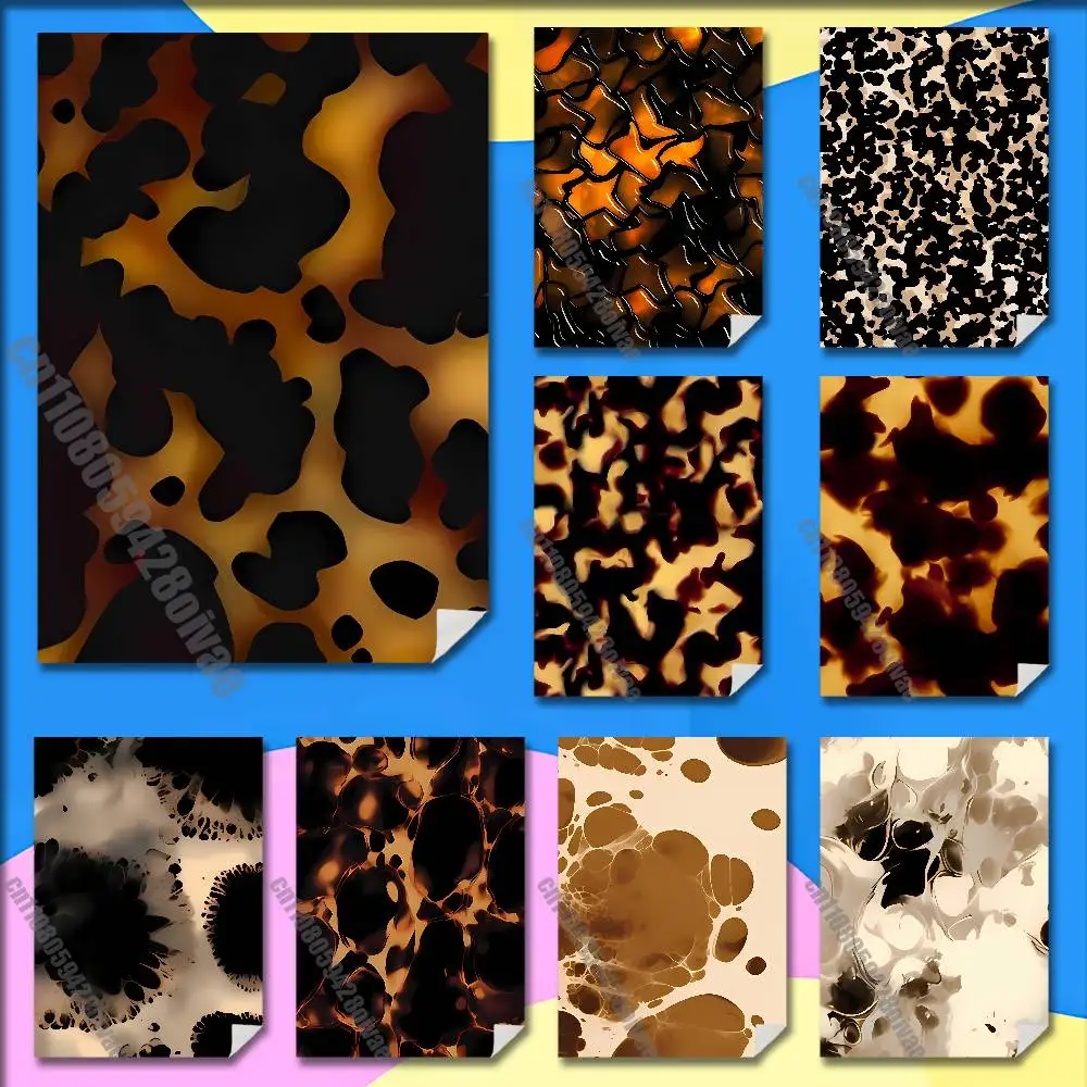 

Tortoise Shell Marble Turtle Texture Poster Wall Murals For Offices 50x70cm Self-adhesive Decoration Sticker Playbill Cover