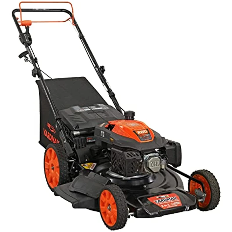 22 in. 201cc Select PACE 6 Speed CVT High Wheel RWD 3-in-1 Gas Walk Behind Self Propelled Lawn Mower, Black