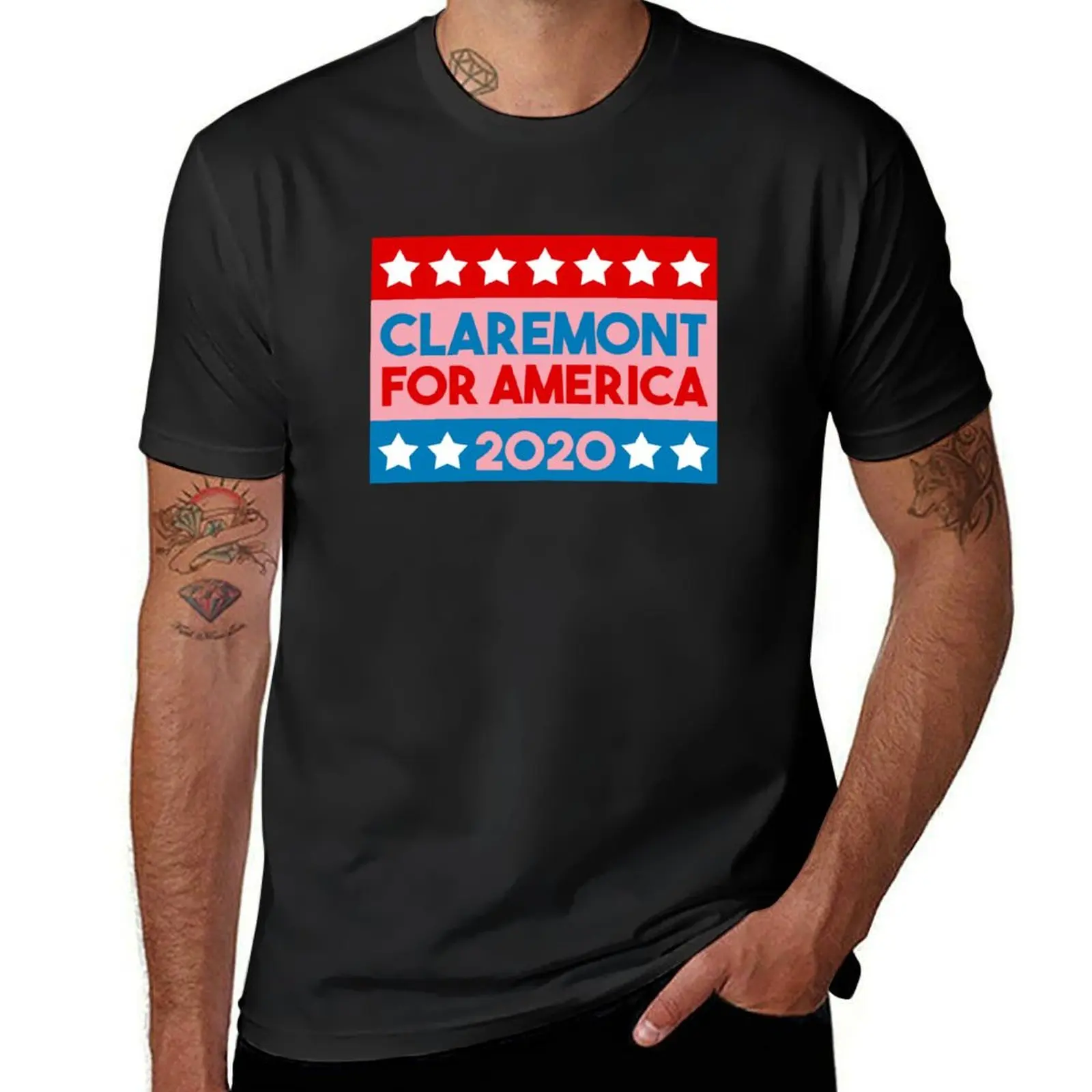 Claremont for America 2020 | Red, White & Royal Blue T-Shirt boys whites customs aesthetic clothes mens champion t shirts