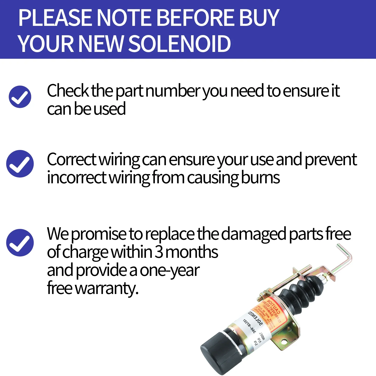 1502 Series Fuel Shut Off Solenoid 366-07197 1502-12C7U2B2S1 SA-3405T for Lister Petter Diesel Engine Stop Solenoid 12VDC