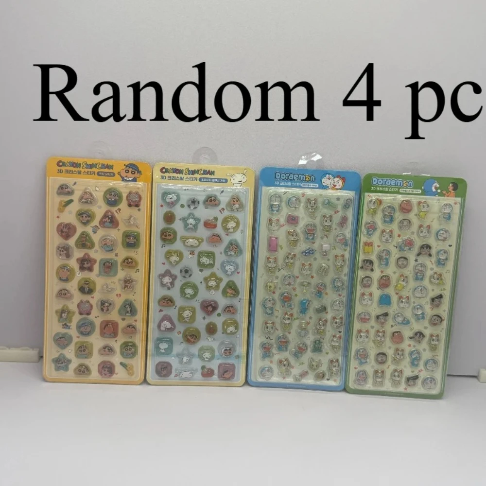

3D Relief Doraemon Crystal Stickers Cute Aesthetic DIY Decals for Student Journal Phone Case Decor Stationery Gift K