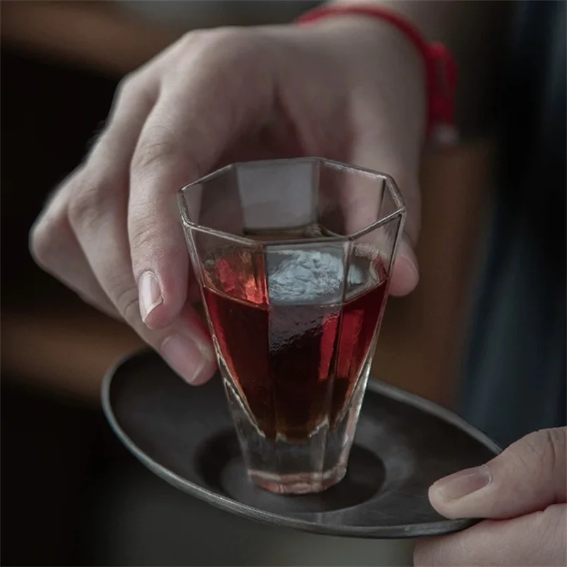 Image of Kleine 80ml Achteckige Glas-Teetasse, Hitzebeständiges Kung-Fu-Tee-Set, Japanischer Stil, Schnapsglas, Klarer Weißwein-Becher