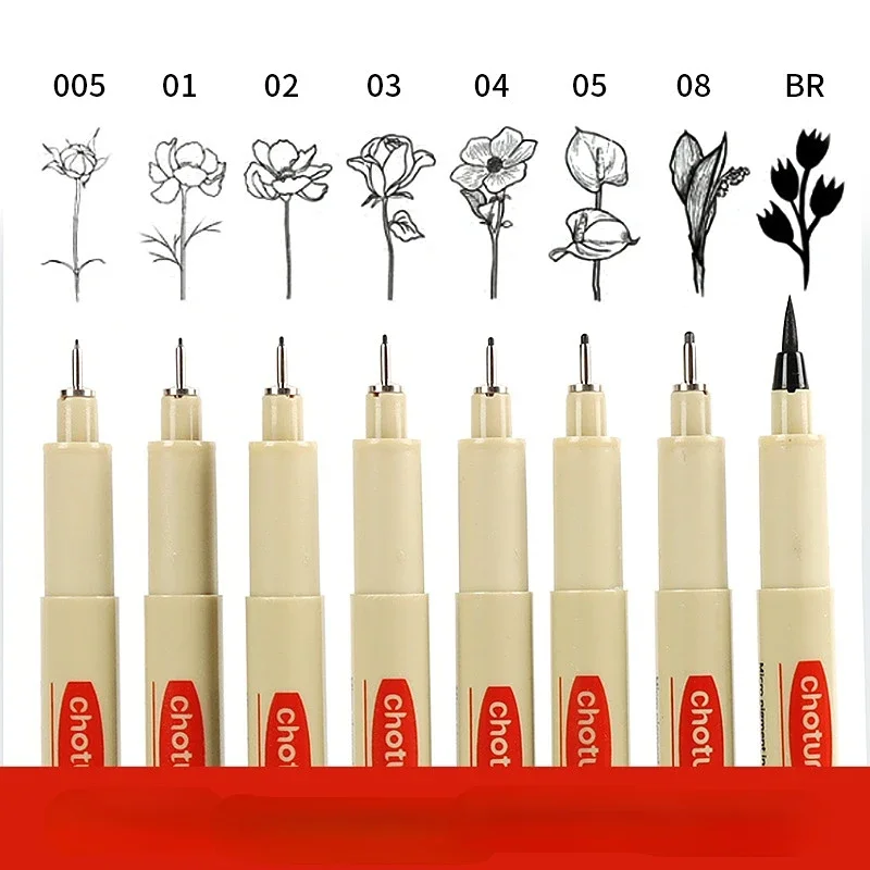 

16 шт., игольная трубка, ручка, художественная ручка для рисования линий, ручка для рисования, эскиз, инженерный инструмент, карандаш, набор канцелярских принадлежностей