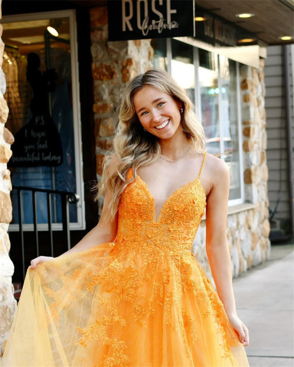 Jessica Orange Color Prom Dresses Tulle Graduate Evening Dresses Special Occasion Women's Wedding Party Dresses Robes De Soirée