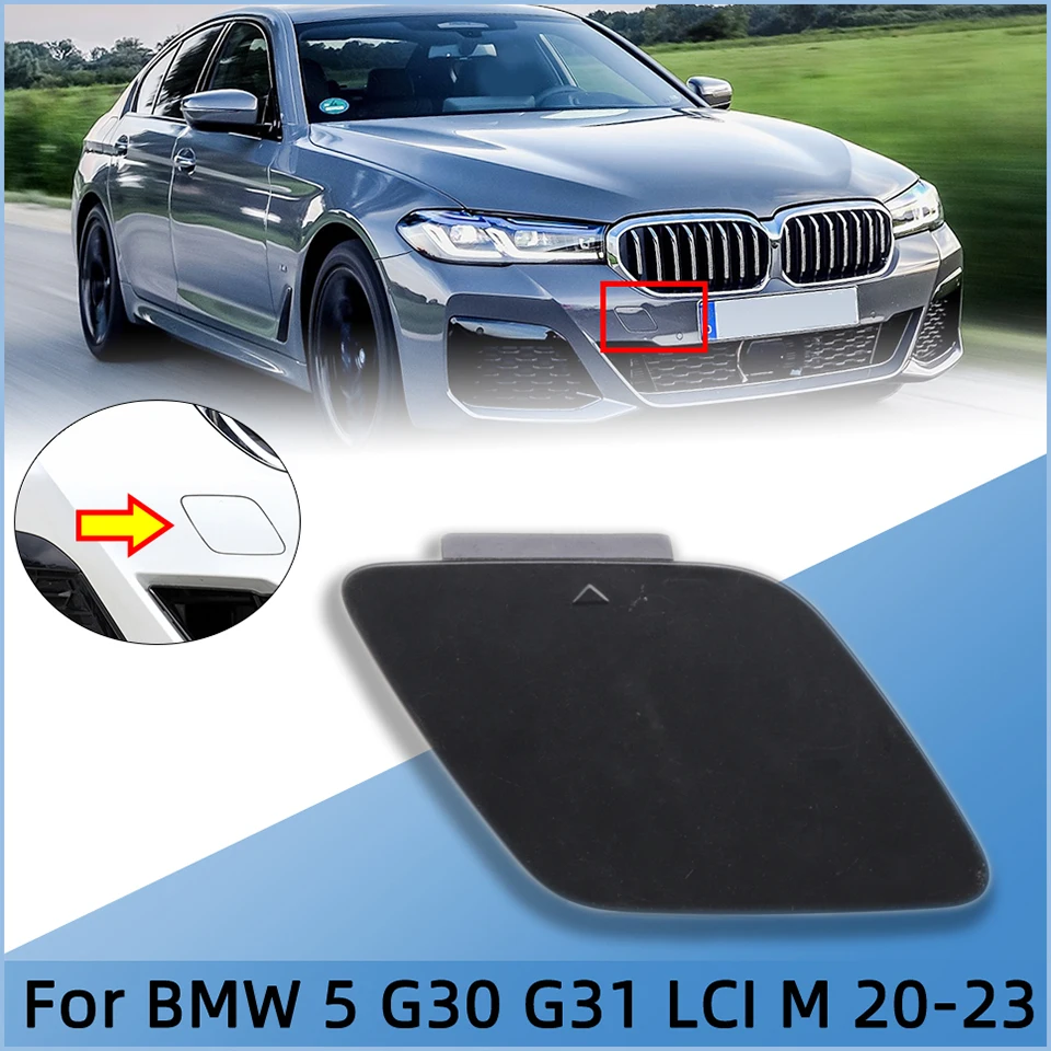 

Auto Front Bumper Tow Hook Eye Cover Shell For BMW 5 G30 G31 LCI M-Sport 2020-2023 Trailer Cap Lid Painted Black White Silver