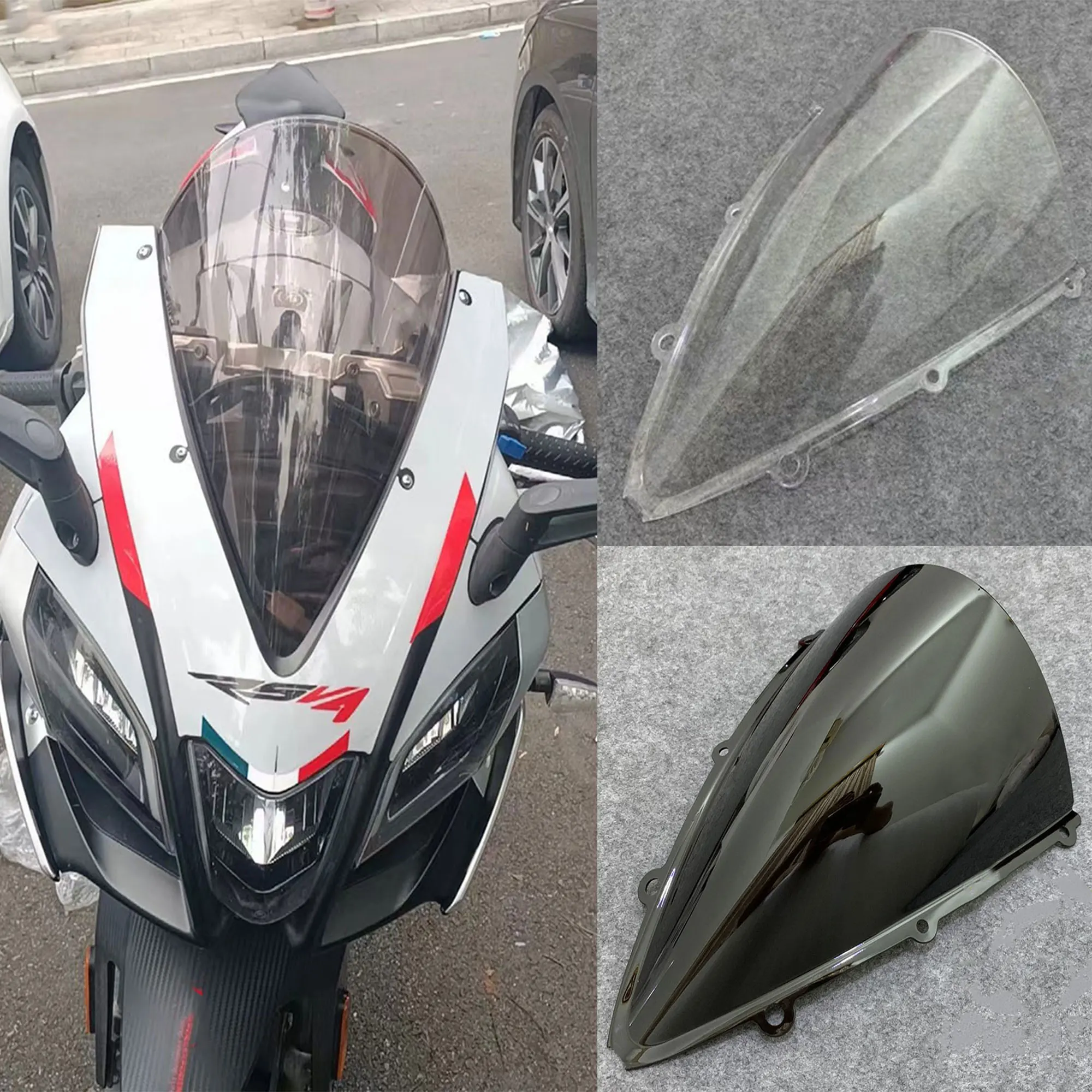 

For Aprilia RSV4 R RSV4R RS4 125 2009 2010 -2014 2015 2016 Motorcycle Windscreen Screen Double Bubble Windshield Wind Deflectors