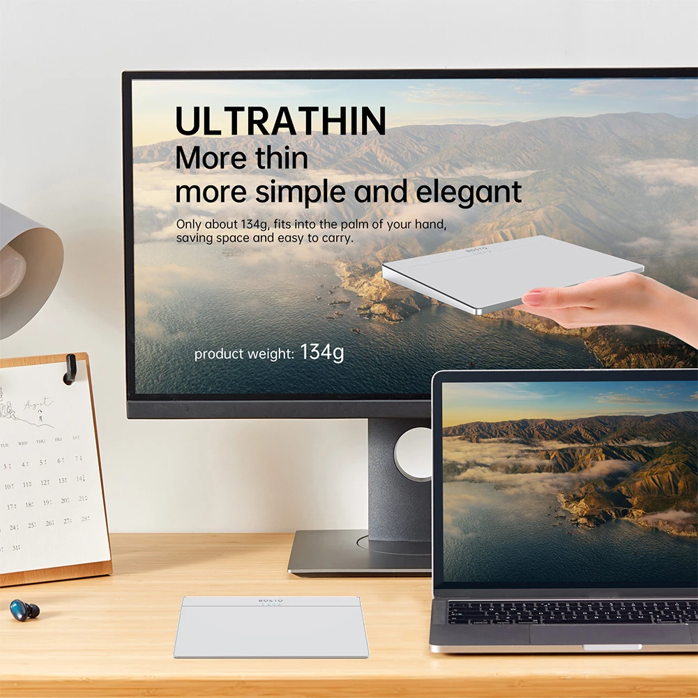 Bluetooth-совместимая сенсорная панель, беспроводная сенсорная панель Multi-Gesture Type-C, перезаряжаемая эргономичная мышь-трекпад для ноутбука iPad