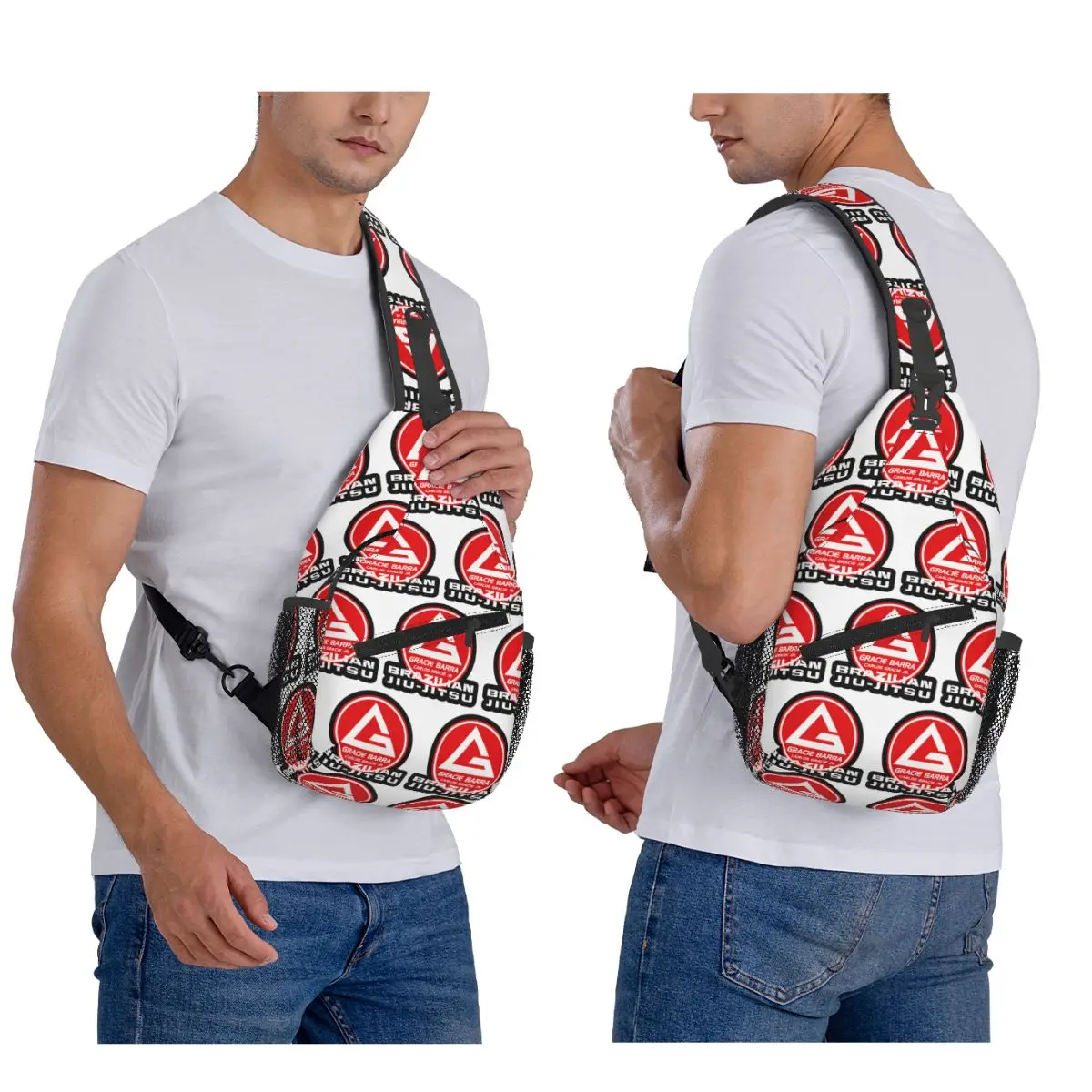 Brazilian Jiu Jitsu Chest Bag Men Sling Crossbody Backpack Chest Bag Traveling Hiking Daypack Shoulder Bag