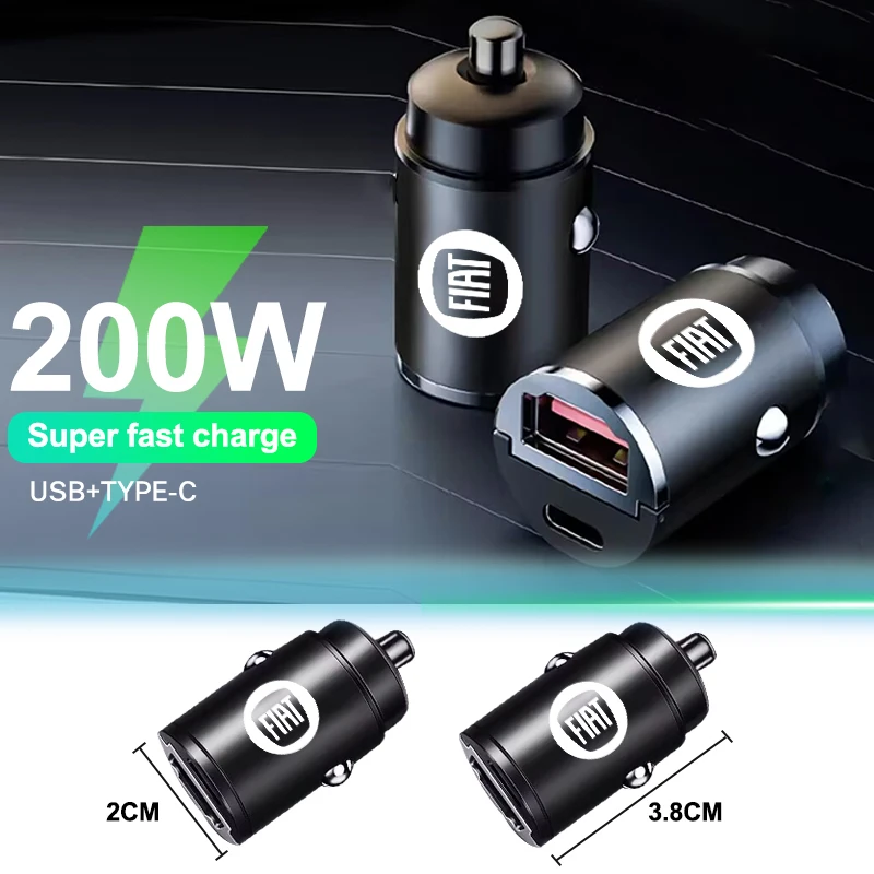 Car Charger Fast Charging Pull Ring Car Phone Charger Accessory For FIAT Abarth Grande Punto Tipo Panda Ducato Freemont Doblo