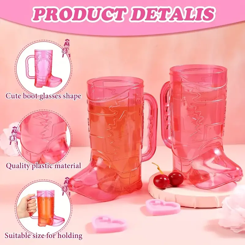 Taza de cerveza de bota de vaquero, taza de café, zapatos de cristal, taza de bebida fría, vasos de plástico, Copas de cóctel de champán