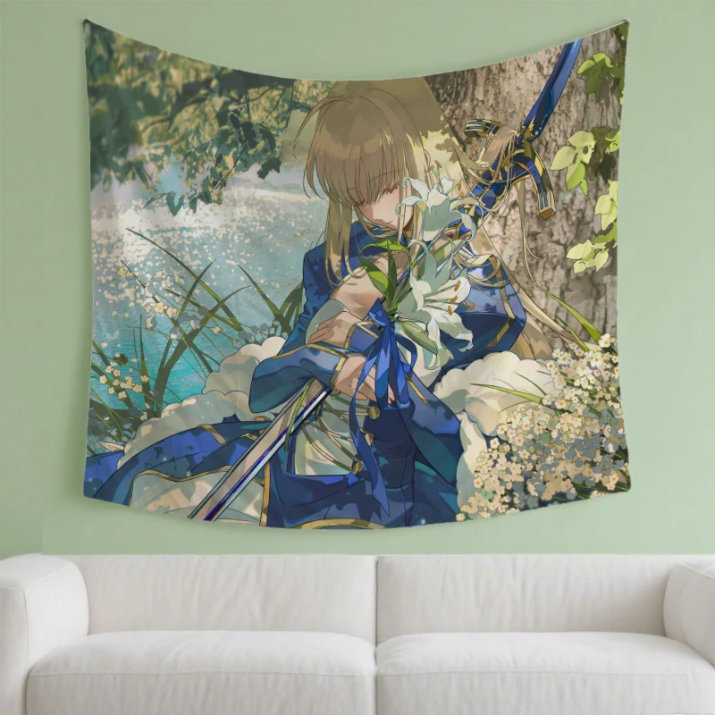 أنيمي مصير مطبوعة نسيج بطاقة التارو الهبي الجدار الشنق غرفة دافئة راية عنبر غرفة نوم الديكور الطرف الديكور