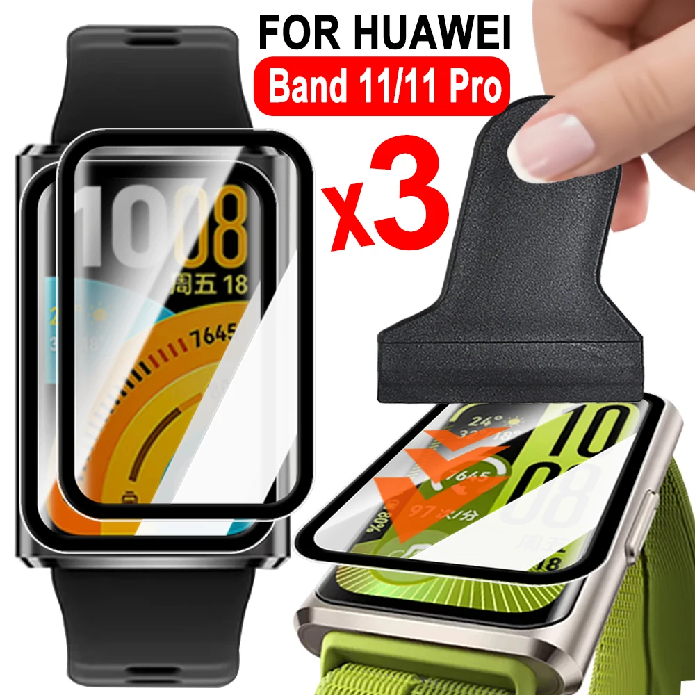 

1/2/3Set for Huawei Band 11 Easy Installation PMMA Film Screen Protectors with Install Kit Composite Film for Huawei Band 11Pro