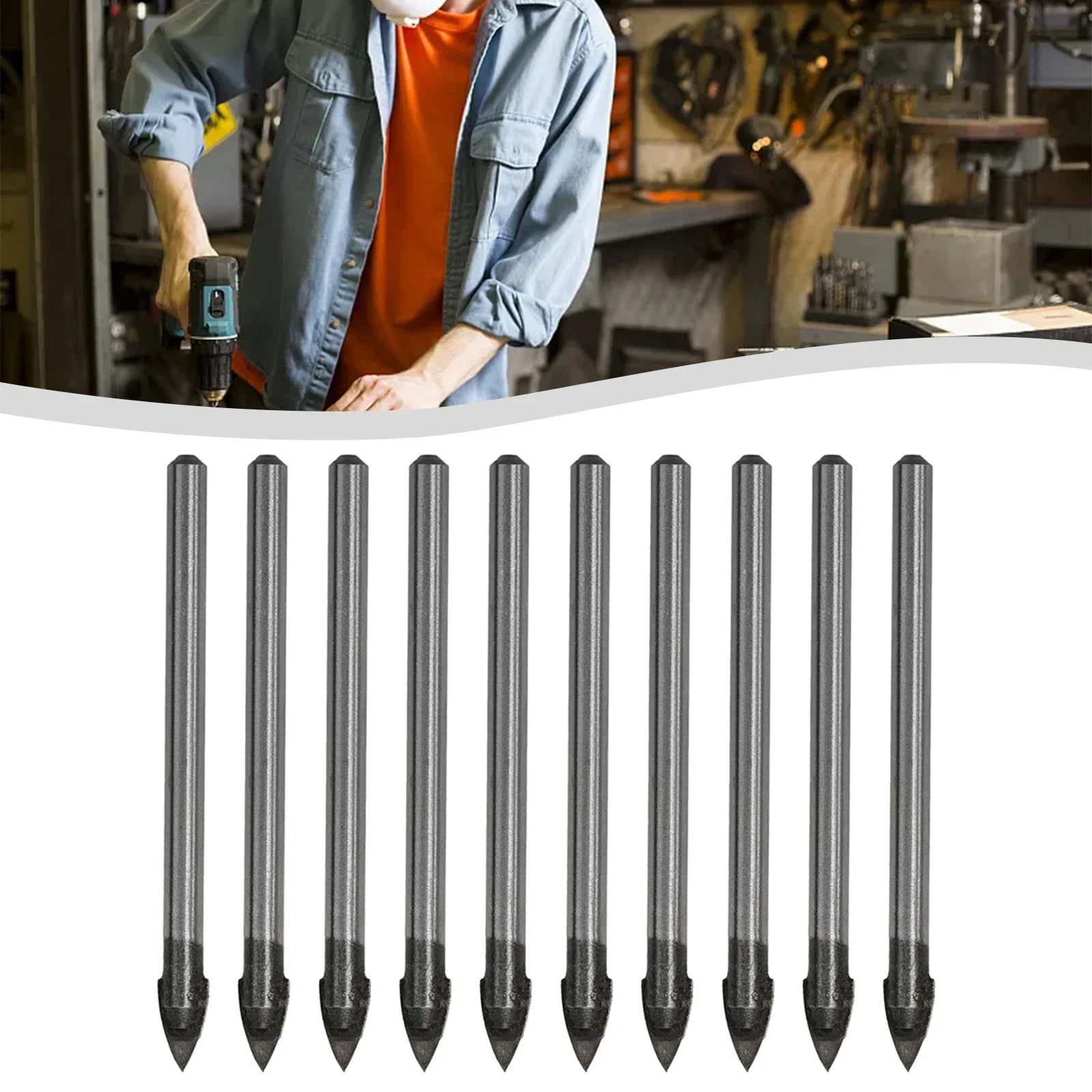 

Tool Parts Drill Bit Home DIY Drill 10PCS 6mm Ceramic Tile Cutter Power Tool Accessories Tungsten Carbide Plastic Drilling