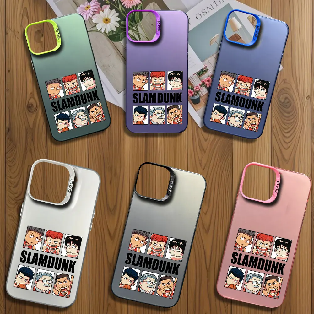 Anime Cool Slam Dunk Printstream Phone Case for iPhone 12 11 13 IMD 14 15 16 Max Pro Plus Laser Cover