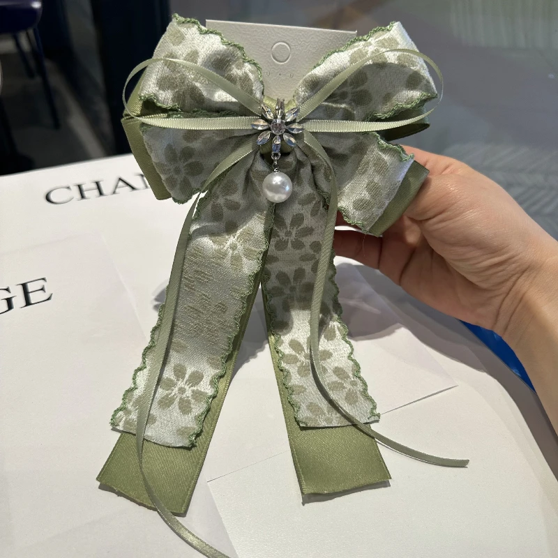 Accessoires pour cheveux coréens, pince à cheveux en maille Double couche avec nœud, épingle à cheveux élégante en strass pour femmes, fleur
