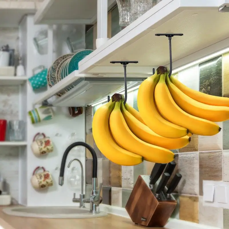 Banana Hook Under Cabinet Banana Hook Under Cabinet Metal Foldable Multi-purpose Banana Hanger Under Cabinet For Hang Fresh