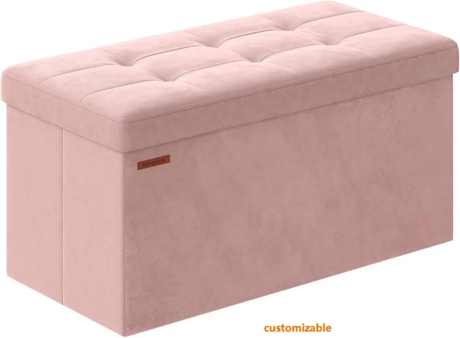 مقعد عثماني للتخزين، مسند قدم عثماني قابل للطي، 15 × 30 × 15 بوصة، نهاية مقعد السرير، صندوق تخزين، تحميل يصل إلى 660 رطل #1