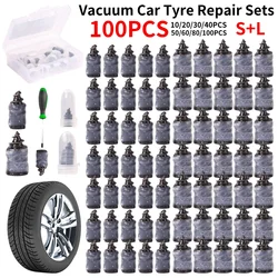 10-100PCS Universal Vacuum Car Tyre Repair Rubber Nail For Car Motorcycle Scooter Tubeless Tire Repair Kit Glue Free Tire Nails