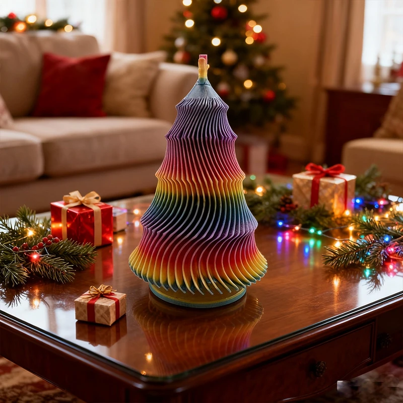 Decompression Rotating Ripple Star Top Christmas Tree Toys 3d Printed Rotatable Decompression Toy For Kids Adults