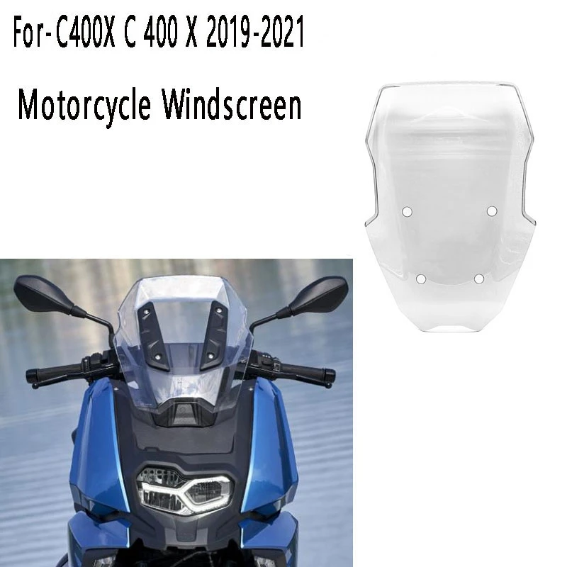 

Motorcycle Windscreen Windshield Deflector Covers Wind Screen For-BMW C400X C 400 X 2019-2021