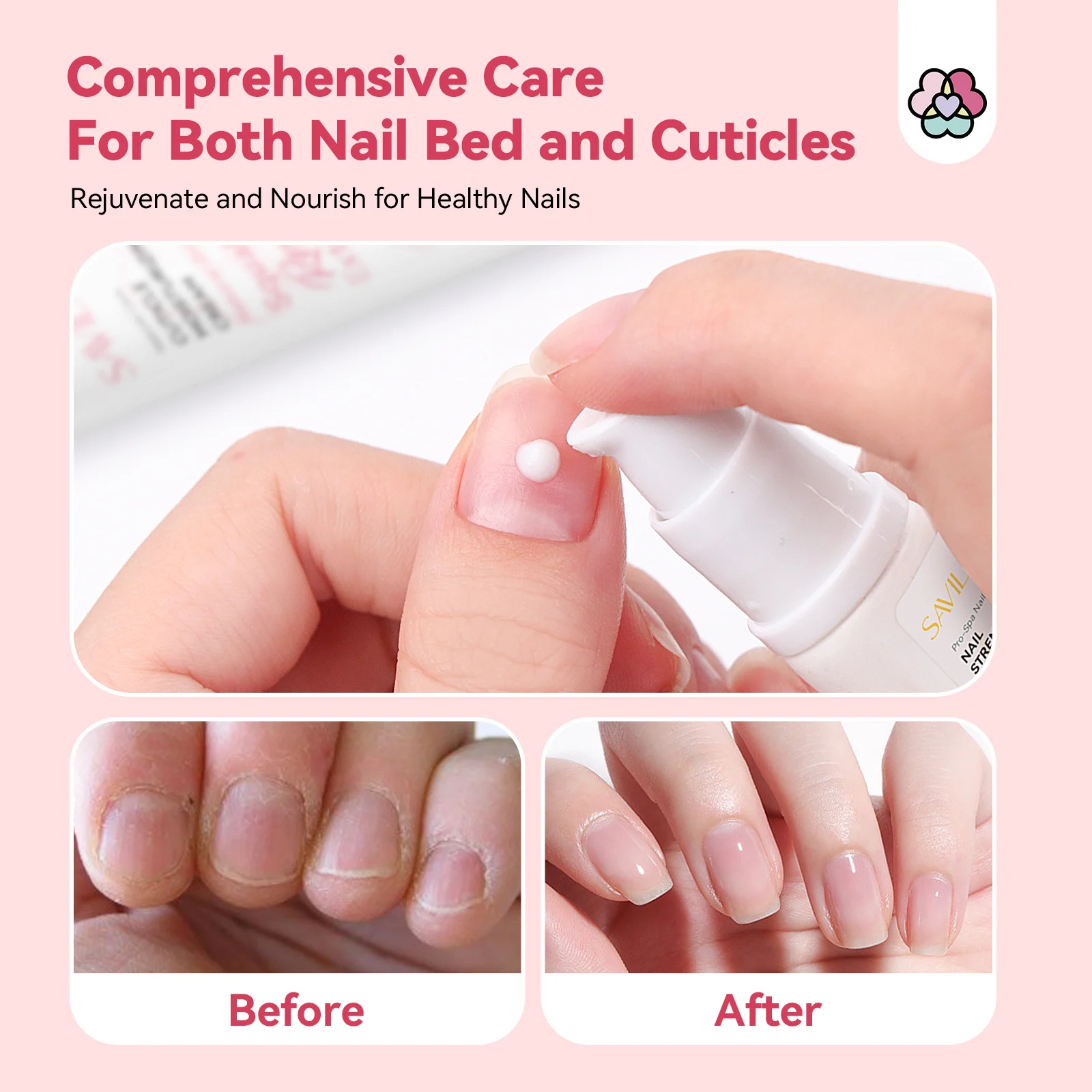 VILAND-مقوي الأظافر مع VE Keratin للأظافر التالفة ، يقوي وحامي البشرة ، العناية بالأظافر بالإصبع